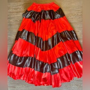 Red and Black Tiered Maxi Skirt Dance costume, Halloween